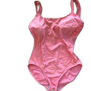 Athena One-Piece SwimSuit Pink Peach Beachy Built in bra Sz 12-14 NEW